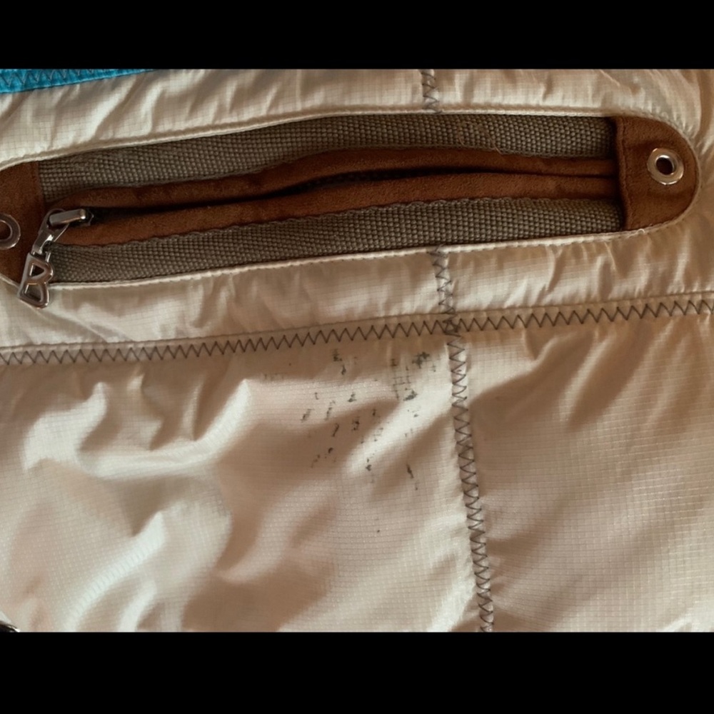 Bogner White & Light Blue Down Ski Jacket with Pink Trim Reversible - Picture 8 of 8